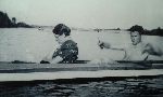 Leonard �ysz w towarzystwie �ony Bo�enny podczas sp�ywu kajakowego po rzece Muchawiec, Brze�� nad Bugiem, przed 1939 r. (fot. ze zb. rodzinnych Beaty Kondlewskiej).