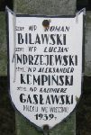 Lucjan Andrzejewski, upami�tniony na imiennej tablicy epitafijnej na wydzielonej kwaterze na cmentarzu rzymskokatolickim w Juliopolu.