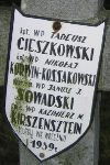 Tadeusz Cieszkowski, upami�tniony na imiennej tablicy epitafijnej na wydzielonej kwaterze na cmentarzu rzymskokatolickim w Juliopolu.