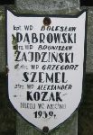 Bronis�aw Zajdzi�ski, upami�tniony na imiennej tablicy epitafijnej na wydzielonej kwaterze na cmentarzu rzymskokatolickim w Juliopolu.