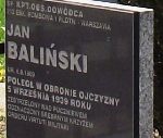 Kpt. obs. Jan Bali�ski. – tablica epitafijna na mogile. (fot. Zbigniew Adamas, w dn. 06.05.2011r.)  