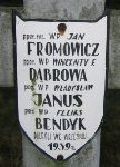 Feliks Bendyk, upami�tniony na imiennej tablicy epitafijnej na wydzielonej kwaterze na cmentarzu rzymskokatolickim w Juliopolu.