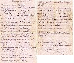 List so�tysa wsi Kresy B J�zefa Sa�aci�skiego do Zofii Myszkier w Wysinie z dn. 20 lutego 1941 r. ws. miejsca spoczynku jej poleg�ego m�a Jana Myszkiera (dok. ze zb. rodzinnych).