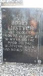 J�zef Lustych upami�tniony na imiennej tablicy epitafijnej grobu rodzinnego na cmentarzu parafialnym w Skierniewicach, ul. Kozietulskiego. Stan z dn. 16 kwietnia 2019 r. (fot. Jacek Kaczorowski).