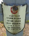 J�zef Urba�ski, upami�tniony na imiennej tablicy epitafijnej na kwaterze wojennej na cmentarzu rzymskokatolickim w Rybnie. Stan z 2005r.