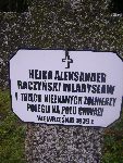W�adys�aw Raczy�ski upami�tniony na imiennej tablicy epitafijnej na mogile zbiorowej na cm. wojennym w Rydwanie. Stan z dn. 31.08.2012 r. (fot. B�a�ej Kucharski).
