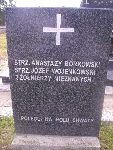 Strz. Anastazy Borkowski upami�tniony na imiennej tablicy epitafijnej na mogile zbiorowej w obr�bie kwatery wojennej �o�nierzy Wojska Polskiego na cm. parafii rzymskokatolickiej pw. �w. Macieja Aposto�a i �w. Ma�gorzaty w Bednarach. Stan z dn. 06.09.2012 r. (fot. B�a�ej Kucharski).