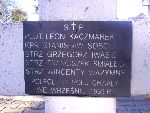 Strz. (kpr.) Stanis�aw Sobolak upami�tniony na imiennej tablicy epitafijnej na mogile zbiorowej w obr�bie kwatery wojennej �o�nierzy Wojska Polskiego na cm. parafii rzymskokatolickiej pw. �w. Wawrzy�ca w Kocierzewie P�d. Stan z dn. 22.09.2012 r. (fot. B�a�ej Kucharski).