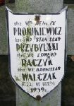 Bronis�aw Walczak upami�tniony na imiennej tabliczce epitafijnej na jednej z mogi� zbiorowych kwatery wojennej na cmentarzu parafilnym w Juliopolu. Stan z dn. 18. 12. 2004 r. (fot. Marcin Prengowski).