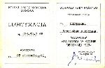 Legitymacja Medalu "Za udzia� w wojnie obronnej 1939" wydana Bronis�awowi Bednarskiemu przez Przewodnicz�cego Rady Pa�stwa w dniu 25 sierpnia 1982 r. (dok. ze zb. rodzinnych).