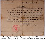Za�wiadczenie Burmistrza Miasta Pyzdry z dn. 12 grudnia 1939 r. o pobycie J�zefa Majewskiego w szpitalu wojennym w Chodakowie (ze zb. rodzinnych).